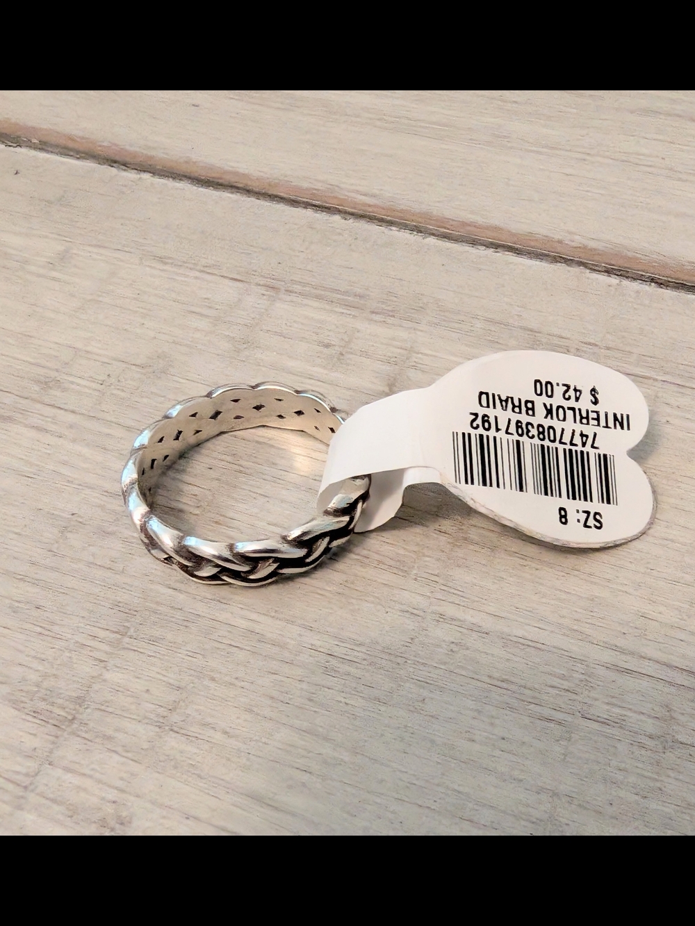 Brighton Interlok Braid Ring Size 8